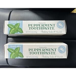 2-pack Trader Joes Peppermint Toothpaste Baking Soda Fluoride Exp 11/24